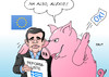 Cartoon: Reformliste (small) by Erl tagged griechenland,wirtschaft,krise,schulden,pleite,hilfe,eu,ezb,iwf,sparkurs,ablehnung,referendum,nein,oxi,grexit,reformliste,sparschwein,alexis,tsipras,karikatur,erl