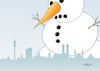 Cartoon: Schnee (small) by Erl tagged politik,klima,wetter,winter,schnee,starkschnee,schneechaos,bayern,münchen,süden,landkreise,katastrophenalarm,hilfe,bundeswehr,schneemann,riese,karikatur,erl
