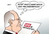 Cartoon: SPD Umfragetief (small) by Erl tagged spd,kanzlerkandidat,peer,steinbrück,umfragetief,wahlkampf,pannen,ägypten,militärputsch,präsident,mursi,absetzung,demokratie,wahl,partei