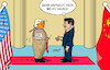 Cartoon: Trump bei Xi (small) by Erl tagged politik,usa,trump,angriff,iran,irankrieg,falle,schwächung,vorteil,china,xi,jinping,karikatur,erl