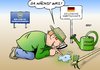 Cartoon: Wirtschaft (small) by Erl tagged wirtschaft,wachstum,konjunktur,frühling,eu,deutschland,konsum,privat,garten,gärtner,gießkanne,harke
