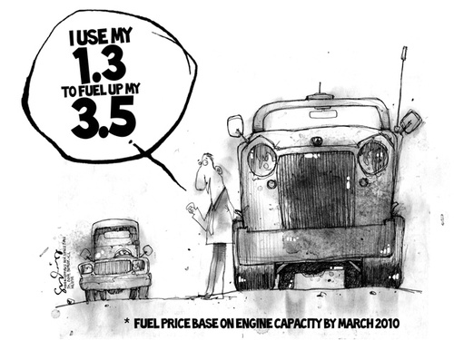 Cartoon: FUEL PRICE HIKE (medium) by mystudio69 tagged cartoon