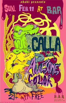 Cartoon: Calla concert poster (medium) by John Bent tagged calla,rock,event,posters,punk,