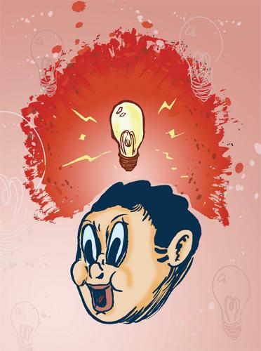 Cartoon: Light Bulb Boy (medium) by John Bent tagged idea,spark,inspiration,boy,fire
