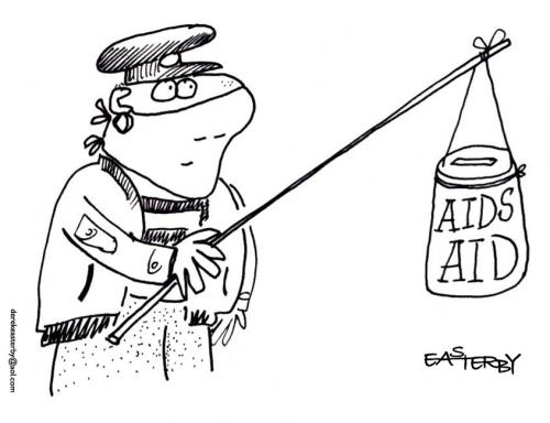 Cartoon: AIDS AID (medium) by EASTERBY tagged charity,collecting
