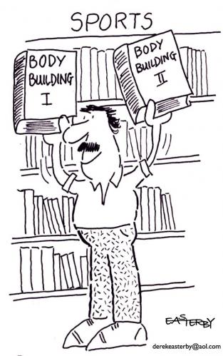 Cartoon: BUILDING BODIES (medium) by EASTERBY tagged books,bodybuilding,sport