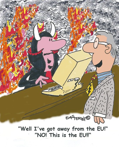 Cartoon: Hells EU (medium) by EASTERBY tagged political,comment