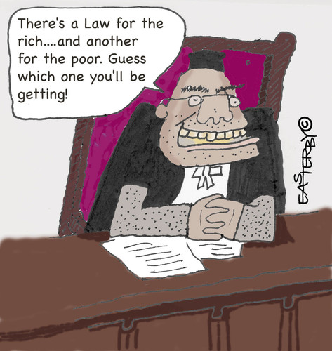 Cartoon: LAW IS LAW (medium) by EASTERBY tagged judge,law