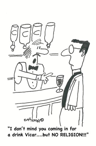 Cartoon: NO religion (medium) by EASTERBY tagged vicar,church,alcohol