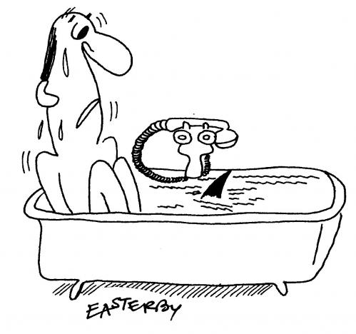 Cartoon: Shark in my bath (medium) by EASTERBY tagged bathtime,