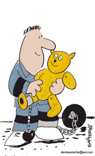 Cartoon: Teddy Love (medium) by EASTERBY tagged convict,prison,toys,teddybears