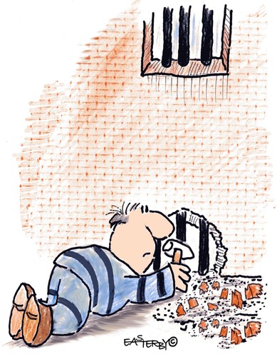 Cartoon: The big ESCAPE (medium) by EASTERBY tagged covicts,prison,escaping,gefängnis,knast,gefangener,flucht,flüchten,ausbruch,kriminalität,strafe,gitter,sicherheit