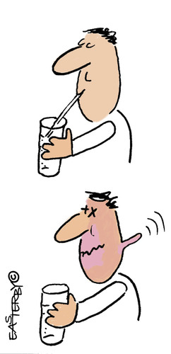 Cartoon: the last straw (medium) by EASTERBY tagged drinking,straws,sucking