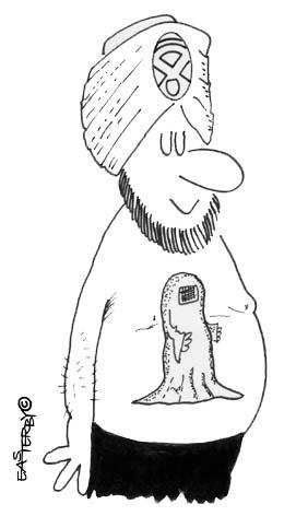 Cartoon: TOO TA TOO (medium) by EASTERBY tagged burka,tatoo,arabs,too