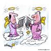 Cartoon: Trouble above (small) by EASTERBY tagged angels harps