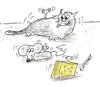 Cartoon: Wound up  cat and mouse (small) by EASTERBY tagged clockwork toys