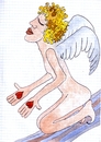 Cartoon: angel falls from the sky (small) by yapwilli tagged angel,yapwilli,williamvecchietti,love,falls,sky