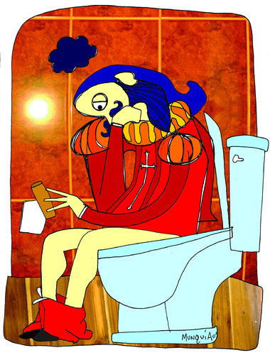 Cartoon: actor sin papel (medium) by Munguia tagged toilet,paper,actor,role,wc,inodoro,shakespiere,munguia,costa,rica,teatro