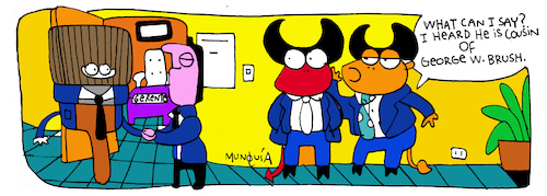 Cartoon: Brush (medium) by Munguia tagged brocha,george,brush,bull,pisuicas,pantys,comic,strip,tira,comica