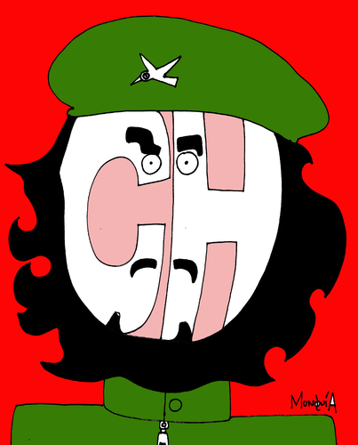Cartoon: CH Guevara (medium) by Munguia tagged ch,che,letter,costa,revolucion,revolution,cuba,argentina,guevara,rica,munguia,humor,grafico,retrato,caricatura,centro,america