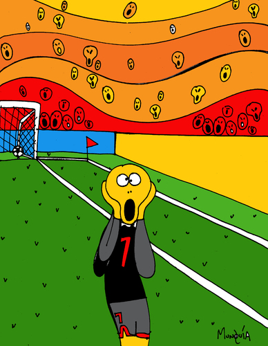 Cartoon: Goal! (medium) by Munguia tagged munch,futball,goal,soccer,scream,munguia,edvard,parody