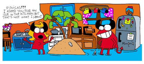 Cartoon: Kitchen Island (medium) by Munguia tagged comic,strip,pisuicas,tira,comica,pantys