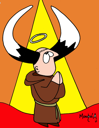 Cartoon: Santo cachon (medium) by Munguia tagged santo,cachon,cuernos,cornudo,horn,horny,saint,munguia,costa,rica