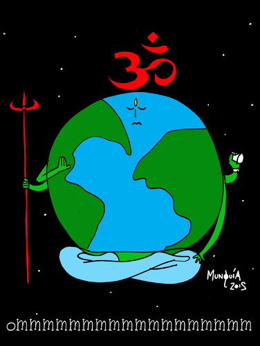 Cartoon: THE HUM (medium) by Munguia tagged om,hum,planet,earth,world,life,love