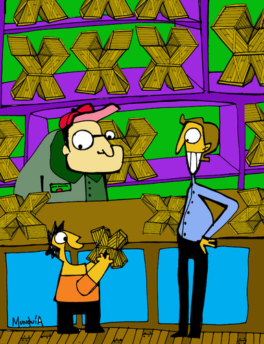 Cartoon: XBOX (medium) by Munguia tagged xbox,videogames,games,munguia,box,calcamunguia,gift,toy,giftshop,wood,caja