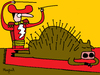 Cartoon: acupuncture (small) by Munguia tagged acupuncture bull bullfight bullfighter nails red