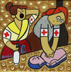 Cartoon: First aids (small) by Munguia tagged two,women,ironing,edgar,degar,famous,paintings,parodies,munguia,red,cross,rcp,rehabilitacion,cardiopulmonar,cardiopulmonary,resuscitation