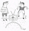 Cartoon: football tv (small) by Munguia tagged futball,soccer,world,cup,munguia,tv,ball,sports