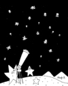 Cartoon: Humanist night (small) by Munguia tagged stars night nite stary telescope dark space astro