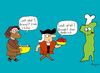 Cartoon: MarcoPolo - ChristopherColumbus (small) by Munguia tagged pizzapitch,marco,polo,christopher,columbus,spaghetti,tomatoes