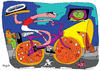 Cartoon: pizzicleta (small) by Munguia tagged pizzapitch,bike,cicle,munguia,pizza,italian,race,food,street