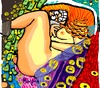 Cartoon: Rain of money (small) by Munguia tagged danae gustav klimt rain of gold money rich nude naked famous paintings parodies