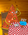 Cartoon: The revenge of the Pizza (small) by Munguia tagged pizzapitch chef eat restaurant reverse situations pizza slice cook italian