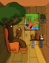 Cartoon: The Tree House (small) by Munguia tagged tree,house,literal,munguia,costa,rica