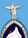 Cartoon: Titanic (small) by Munguia tagged brazil,titanic,sculpture,art,deco,statue,ice,ship,movie,parodie,jesus