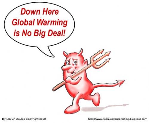 Cartoon: Global Warming is No Problem (medium) by mdouble tagged devil,global,warming,cartoon,humor,environment,