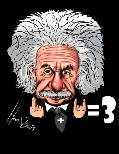 Cartoon: Albert Einstein (medium) by Martin Hron tagged einstein
