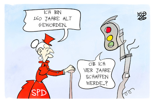 Cartoon: 160 Jahre SPD (medium) by Kostas Koufogiorgos tagged karikatur,koufogiorgos,spd,ampel,jubiläum,legislaturperiode,tante,karikatur,koufogiorgos,spd,ampel,jubiläum,legislaturperiode,tante