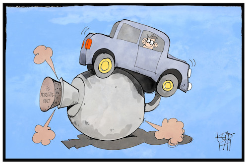 Cartoon: EU-Mobilitätspaket (medium) by Kostas Koufogiorgos tagged karikatur,koufogiorgos,illustration,cartoon,co2,grenzwert,eu,mobilitätspaket,auto,auspuff,autofahrer,abgas,dieselgate,umwelt,umweltschutz,karikatur,koufogiorgos,illustration,cartoon,trump,uncle,sam,gefängnis,kette,usa,präsident,präsidentschaft