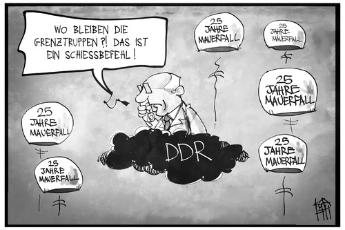 Cartoon: 25 Jahrfeier Mauerfall (medium) by Kostas Koufogiorgos tagged karikatur,koufogiorgos,illustration,cartoon,mauer,honecker,grenze,grenztruppe,schießbefehl,ddr,wolke,mauerfall,ballon,politik,karikatur,koufogiorgos,illustration,cartoon,mauer,honecker,grenze,grenztruppe,schießbefehl,ddr,wolke,mauerfall,ballon,politik