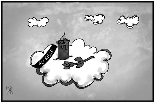 Cartoon: 4U 9525 (medium) by Kostas Koufogiorgos tagged karikatur,koufogiorgos,illustration,cartoon,germanwings,lufthansa,trauer,flugzeug,absturz,unglück,beileid,4u9525,karikatur,koufogiorgos,illustration,cartoon,germanwings,lufthansa,trauer,flugzeug,absturz,unglück,beileid,4u9525