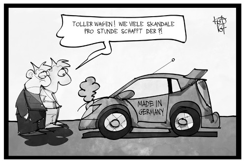 Cartoon: Abgasskandal (medium) by Kostas Koufogiorgos tagged karikatur,koufogiorgos,illustration,cartoon,abgasskandal,dieselgate,autobauer,auto,skandal,volkswagen,audi,opel,mercedes,bosch,software,schummelsoftware,wirtschaft,automobilindustrie,karikatur,koufogiorgos,illustration,cartoon,abgasskandal,dieselgate,autobauer,auto,skandal,volkswagen,audi,opel,mercedes,bosch,software,schummelsoftware,wirtschaft,automobilindustrie