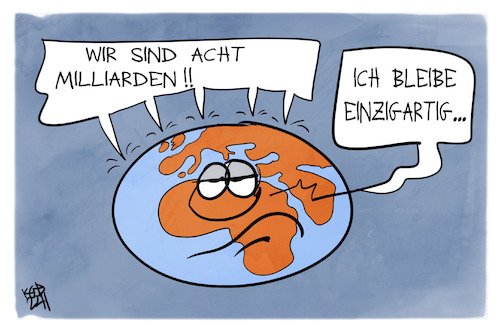 Cartoon: Acht Milliarden (medium) by Kostas Koufogiorgos tagged karikatur,koufogiorgos,welt,erde,bevölkerung,umwelt,karikatur,koufogiorgos,welt,erde,bevölkerung,umwelt