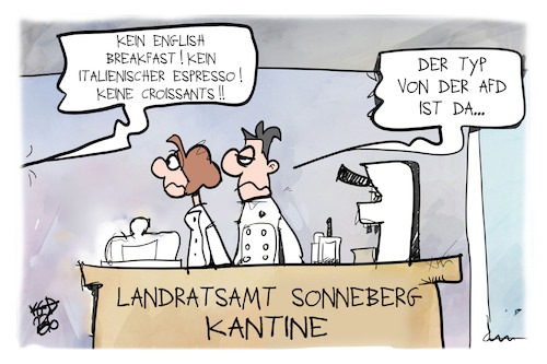 Cartoon: Afd-Landrat (medium) by Kostas Koufogiorgos tagged karikatur,koufogiorgos,afd,english,breakfast,sonneberg,landrat,karikatur,koufogiorgos,afd,english,breakfast,sonneberg,landrat