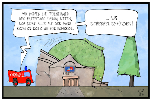 Cartoon: AfD-Parteitag (medium) by Kostas Koufogiorgos tagged karikatur,koufogiorgos,illustration,cartoon,afd,parteitag,rechts,flügel,hannover,partei,nationalistisch,karikatur,koufogiorgos,illustration,cartoon,afd,parteitag,rechts,flügel,hannover,partei,nationalistisch