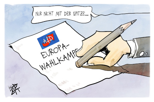Cartoon: AfD-Spitze (medium) by Kostas Koufogiorgos tagged karikatur,koufogiorgos,afd,spitze,stift,wahlkampf,europa,karikatur,koufogiorgos,afd,spitze,stift,wahlkampf,europa